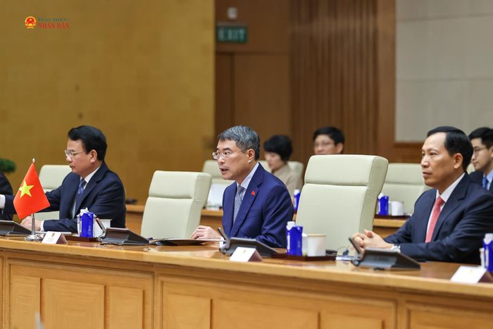 Thủ tướng Lê Minh Hưng phát biểu tại cuộc hội kiến