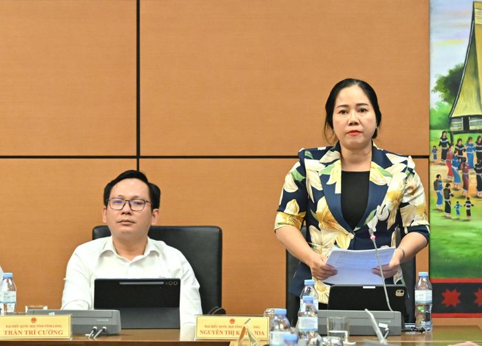 ĐBQH Nguyễn Thị Kim Thoa (Vĩnh Long) phát biểu. Ảnh: Quang Khánh