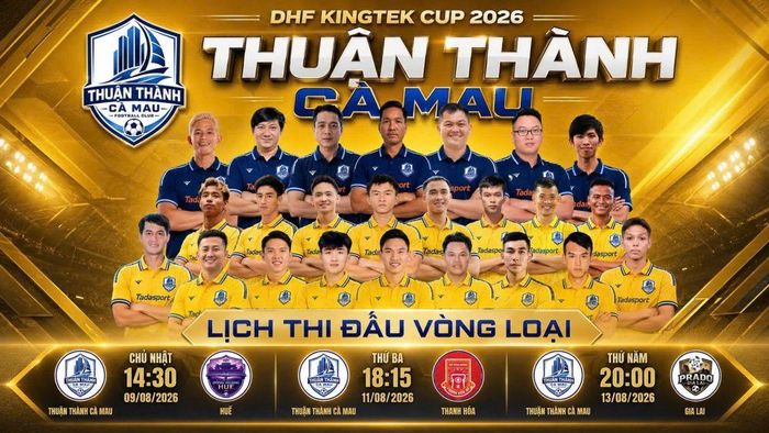 Thuận Thành Cà Mau chính thức ra mắt bộ poster nhận diện, sẵn sàng cho màn tái xuất tại DHF Kingtek Cup 2026 diễn ra ở Thành phố Hồ Chí Minh.