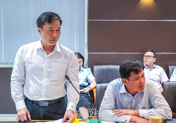 Ông Nguyễn Thanh Tùng, Tổng Giám đốc PVCFC, báo cáo kết quả sản xuất, kinh doanh 7 tháng đầu năm.