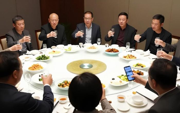 Các món đắt tiền lần lượt được đưa lên bàn, từ bào ngư, tôm hùm đến rượu cao cấp. Ảnh minh họa