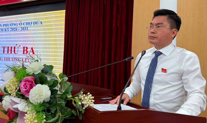 Đồng chí Lê Tuấn Định phát biểu tại kỳ họp. Ảnh: Võ Giang