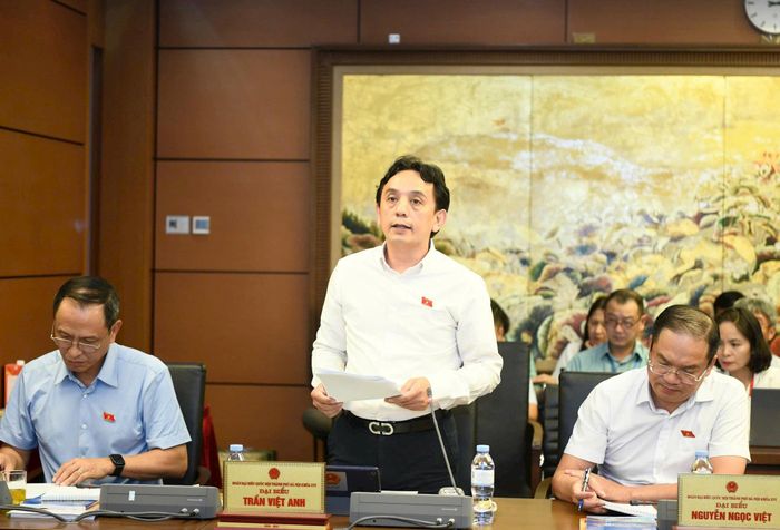Đại biểu Trần Việt Anh (Đoàn thành phố Hà Nội) phát biểu thảo luận. Ảnh: Như Ý