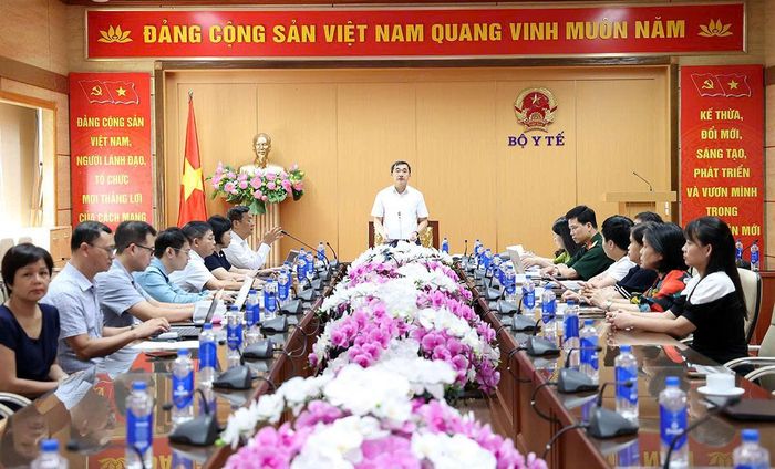 Điểm cầu Bộ Y tế. Ảnh: Trần Minh