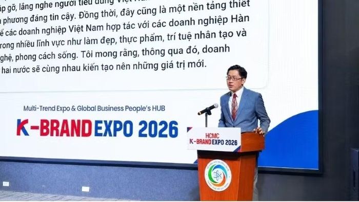 Đại diện Hàn Quốc phát biểu tại sự kiện. (Ảnh: CAO TÂN)