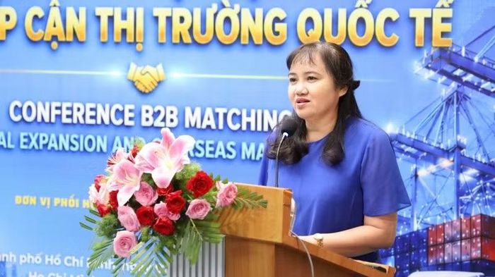 Bà Cao Thị Phi Vân, Phó Giám đốc Trung tâm Xúc tiến Thương mại và Đầu tư Thành phố Hồ Chí Minh phát biểu tại sự kiện. (Ảnh: ITPC)