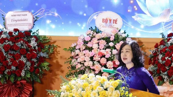 Bộ trưởng Y tế Đào Hồng Lan phát biểu tại lễ kỷ niệm.