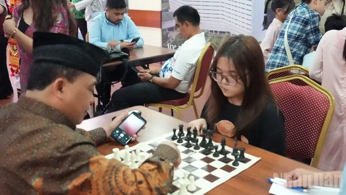 Nội dung cờ vua tại chương trình. (Ảnh: THANH THỂ)