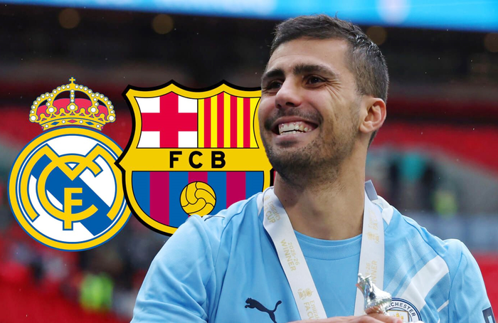 Rodri đang thu hút cả Real Madrid và Barca cạnh tranh nhau. Ảnh: Football365 