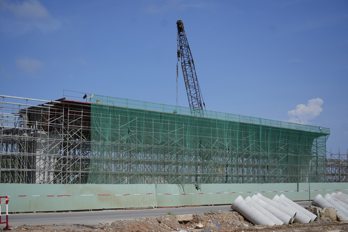 Thi công hạng mục cầu trên tuyến.