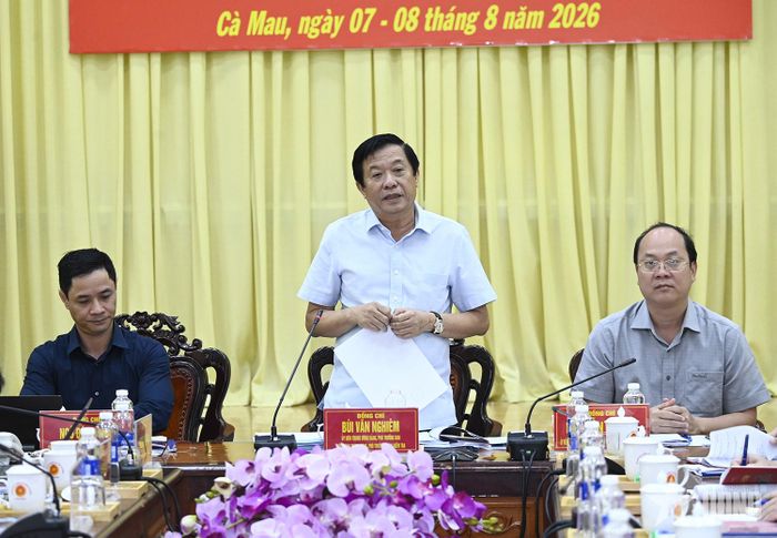  Đồng chí Bùi Văn Nghiêm, Ủy viên Trung ương Đảng, Phó trưởng ban Nội chính Trung ương phát biểu kết luận buổi kiểm tra.  