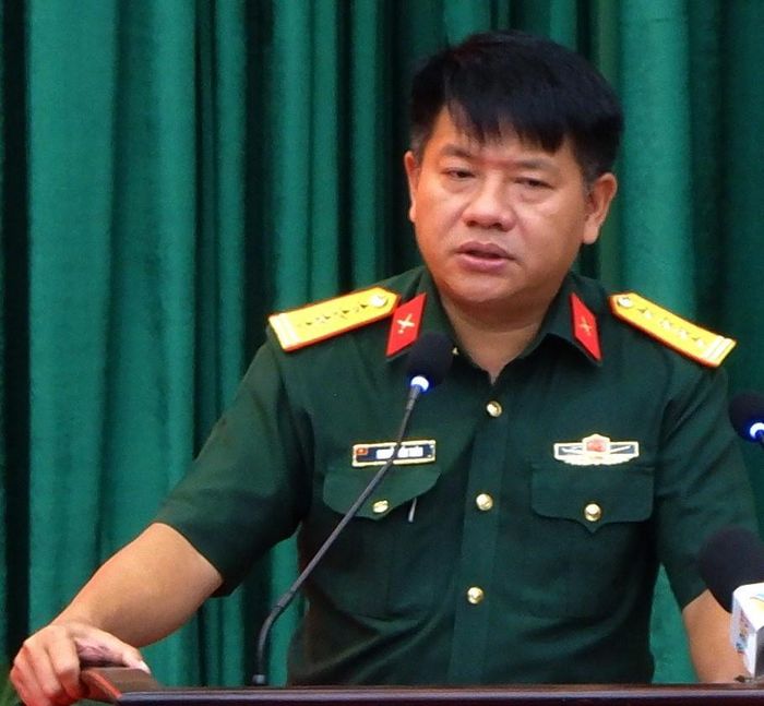 Đại diện Bộ Chỉ huy Quân sự TP Đà Nẵng phát biểu tại Hội nghị. Ảnh: P.T