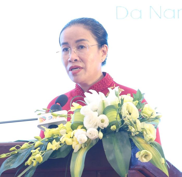 Phó Chủ tịch UBND TP Đà Nẵng Nguyễn Thị Anh Thi phát biểu tại Hội nghị. Ảnh: P.T