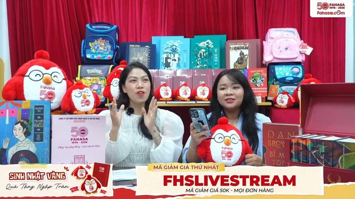  Livestream Sinh Nhật Vàng - Quà Ngập Tràn. Ảnh: FAHASA. 