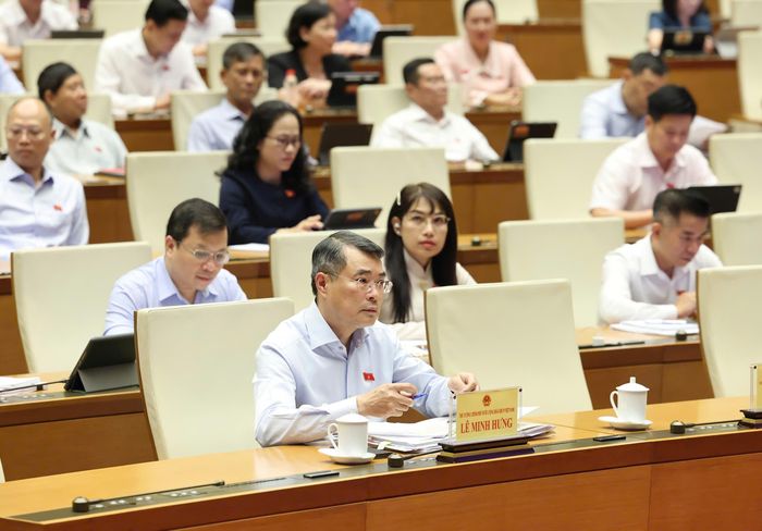 Thủ tướng Lê Minh Hưng và các đại biểu Quốc hội dự phiên họp, chiều 7-8. Ảnh: QUANG PHÚC