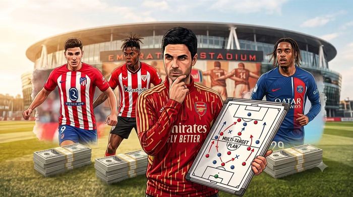  Các mục tiêu Julian Alvarez (bên trái), Nico Williams (giữa) hay Bradley Barcola (bên phải) đều có những thách thức đáng kể. 