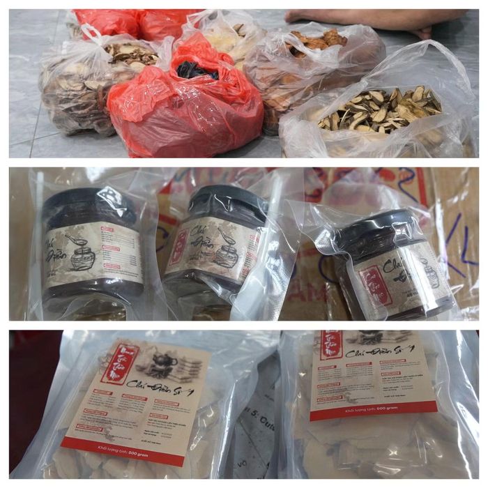 Số thuốc thảo dược điều trị yếu sinh lý nam giới được gắn mác quảng cáo của lương y Triệu Sỹ Điền.