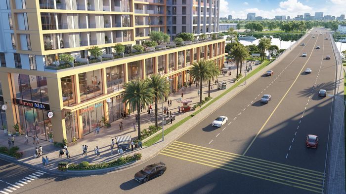  Shophouse khối đế kiến tạo dòng tiền bền vững. Ảnh phối cảnh: Sun Property