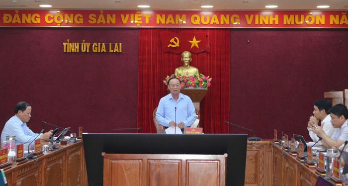 Bí thư tỉnh ủy Gia Lai yêu cầu đẩy nhanh chuyển đổi số, không dồn việc cuối năm. Ảnh: Ngọc Minh