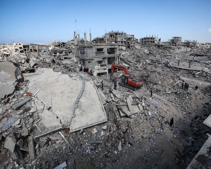 Khung cảnh hoang tàn tại Dải Gaza sau xung đột. Ảnh: Anadolu