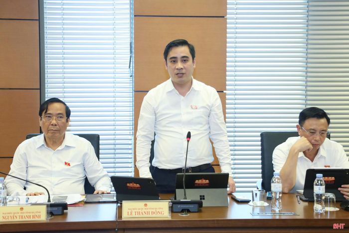 Đại biểu Lê Thành Đông - Giám đốc Sở KH&amp;CN (Đoàn ĐBQH tỉnh Hà Tĩnh) góp ý tại phiên thảo luận.