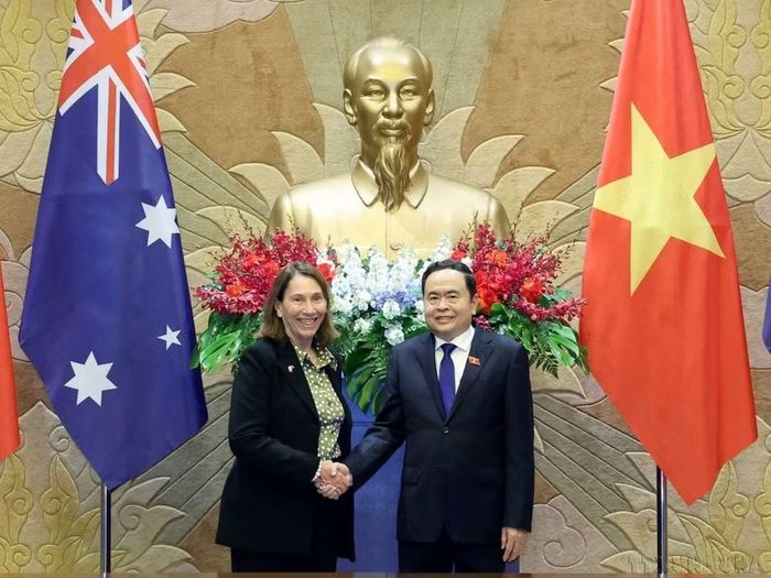 Chủ tịch Quốc hội Trần Thanh Mẫn đón và hội đàm với Chủ tịch Thượng viện Australia Sue Lines thăm chính thức Việt Nam từ ngày 24 đến 30/8/2024. (Ảnh: Thống Nhất/TTXVN)