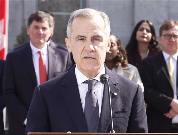 Thủ tướng Canada Mark Carney phát biểu tại Ottawa. Ảnh: THX/TTXVN