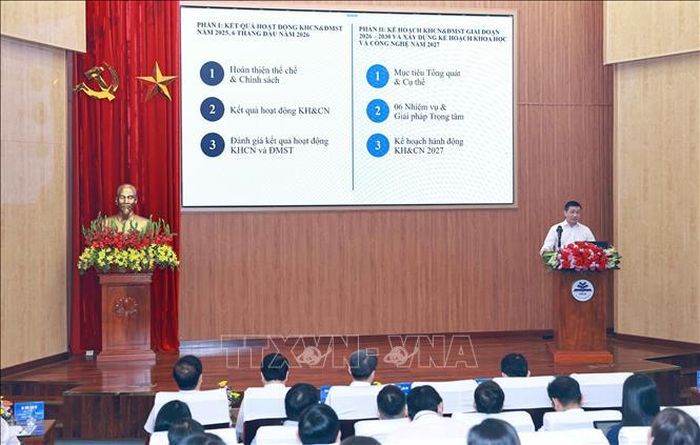 Hội nghị cũng nhằm đánh giá kết quả và định hướng hoạt động khoa học, công nghệ và đổi mới sáng tạo giai đoạn 2026 - 2030. Ảnh: Thanh Tùng/TTXVN