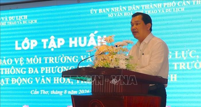 Ông Lê Minh Tuấn, Phó Giám đốc Sở Văn hóa, Thể thao và Du lịch thành phố Cần Thơ phát biểu.