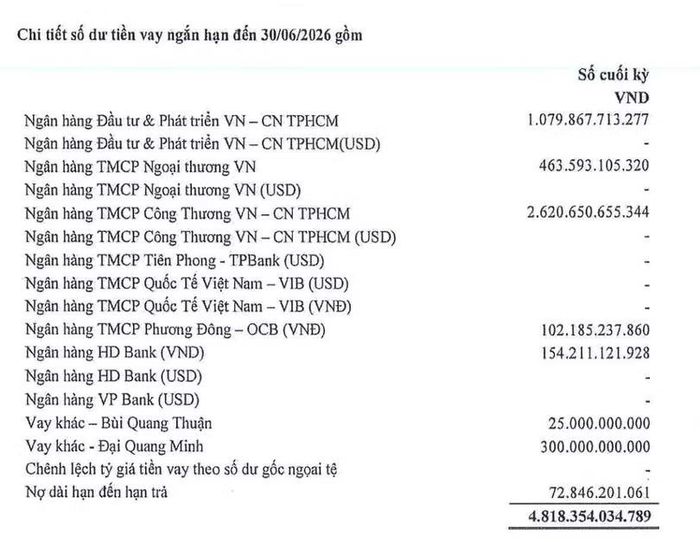 Nguồn: Thuyết minh BCTC của Pomina.
