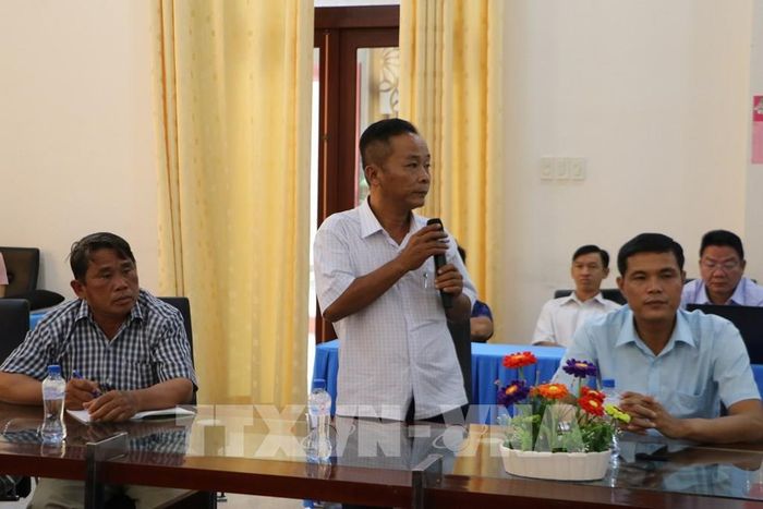 Học viên lớp tập huấn tham gia trao đổi tại buổi học. Ảnh: Hồng Thái - TTXVN