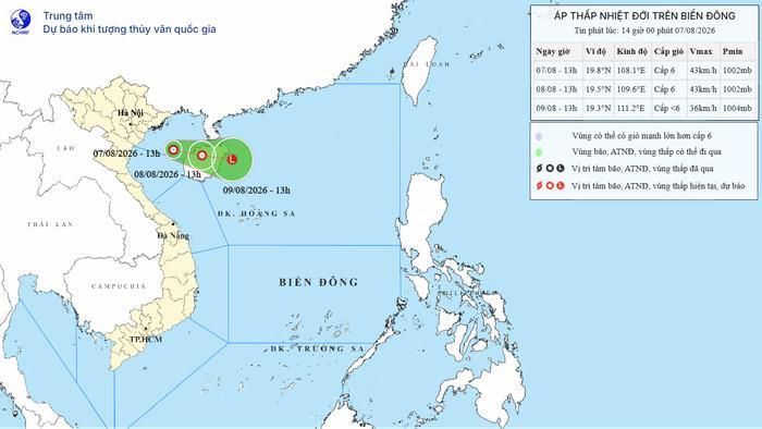 Ảnh: Trung tâm Dự báo Khí tượng Thủy văn Quốc gia