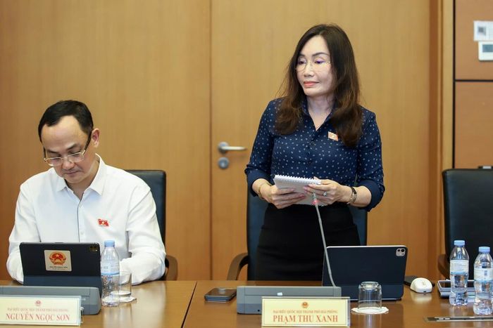 Đại biểu Phạm Thu Xanh, Đoàn đại biểu Quốc hội TP Hải Phòng, phát biểu