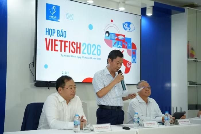 Ông Đỗ Ngọc Tài, Chủ tịch Hiệp hội Chế biến và Xuất khẩu Thủy sản Việt Nam chia sẻ thông tin về VIETFISH 2026