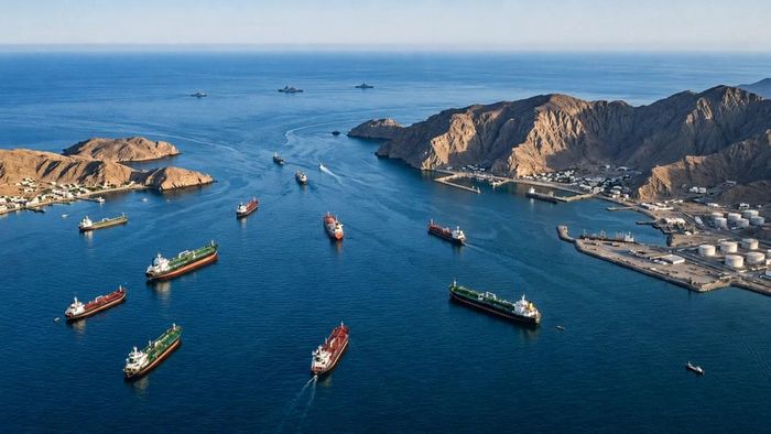 Eo biển Hormuz là một trong những tuyến vận tải năng lượng quan trọng nhất thế giới. Ảnh: Mdeast.