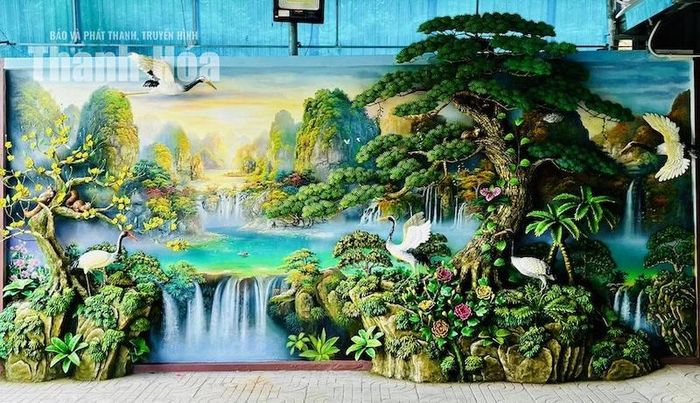 Tác phẩm “Tùng hạc diên niên” sau khi hoàn thiện.