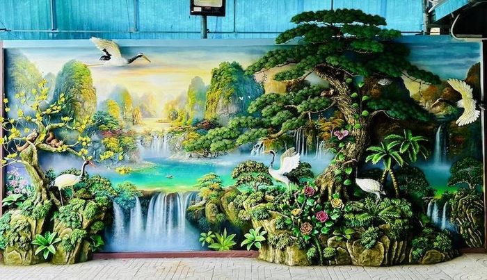 Tác phẩm “Tùng hạc diên niên” sau khi hoàn thiện.