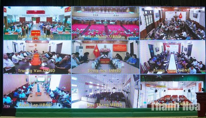 Hội nghị được kết nối trực tuyến đến 166 xã, phường trong toàn tỉnh.