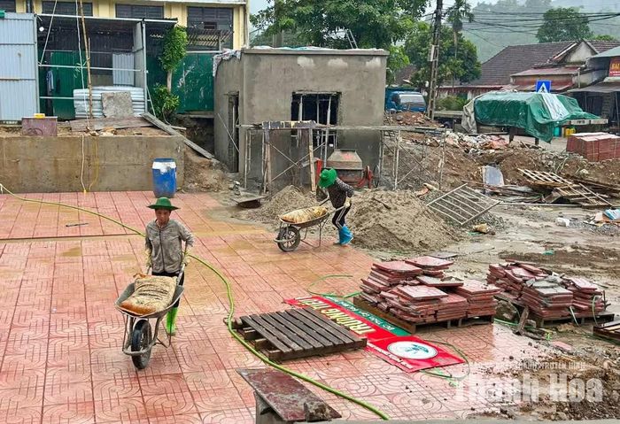Không khí lao động diễn ra khẩn trương từ sáng sớm đến chiều tối.