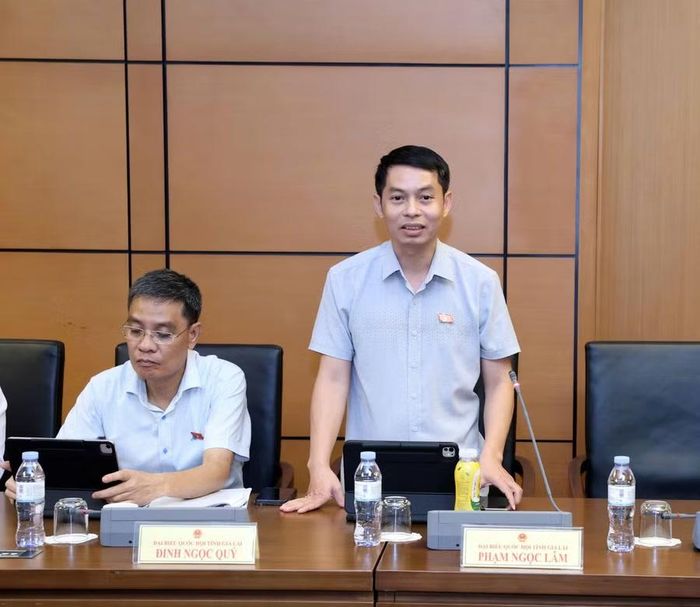  ĐB Phạm Ngọc Lâm cho rằng, vấn đề đầu tiên là tên gọi của dự thảo Nghị quyết. Ảnh: Đoàn ĐBQH tỉnh Gia Lai 