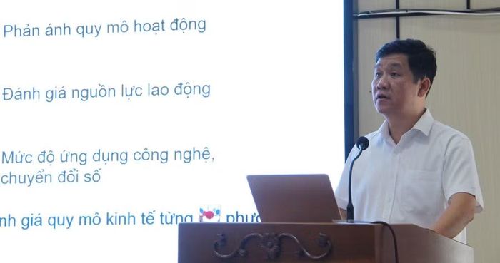 Trưởng Thống kê tỉnh Phan Quốc Hùng - Phó Trưởng Ban Chỉ đạo TĐTKT năm 2026 tỉnh Gia Lai báo cáo kết quả triển khai. Ảnh: Trọng Lợi