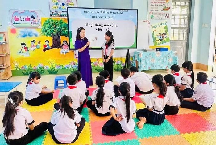  Duy trì và vận hành thư viện thân thiện hiệu quả góp phần phát triển văn hóa đọc trong nhà trường. Ảnh: T.D 