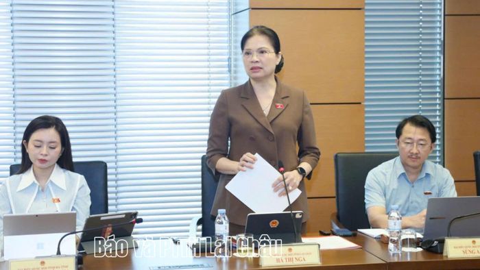 Đại biểu Hà Thị Nga tham gia thảo luận tại tổ.