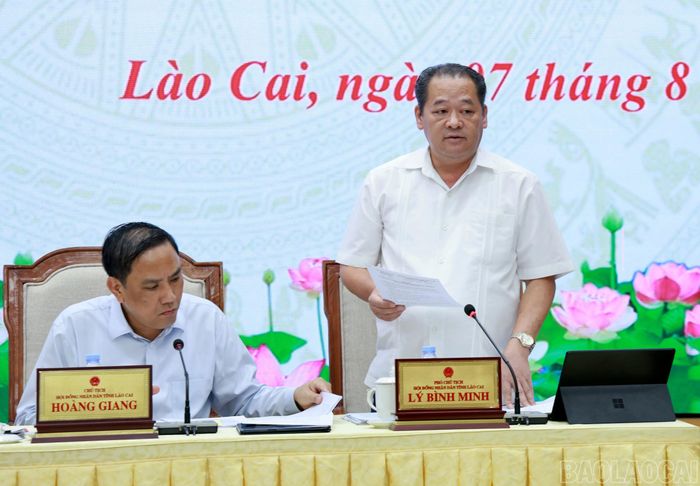 Đồng chí Lý Bình Minh, Phó Chủ tịch HĐND tỉnh tham gia ý kiến tại phiên họp.