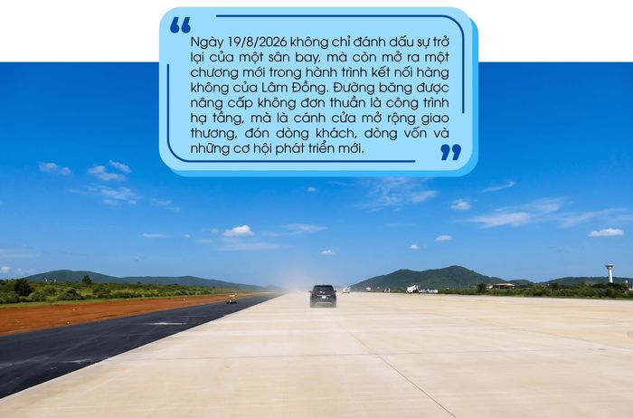 Khu vực đường cất, hạ cánh, sân đỗ tàu bay Cảng hàng không quốc tế Liên Khương. Ảnh: Diễm Thương