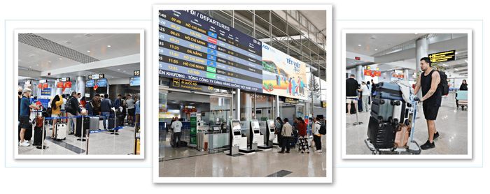 Hoạt động tại Cảng hàng không quốc tế Liên Khương vẫn nhộn nhịp trong những ngày gần đóng cửa sân bay