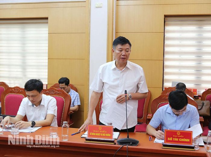 Đại diện lãnh đạo Sở Nông nghiệp và Môi trường báo cáo tiến độ thực hiện.