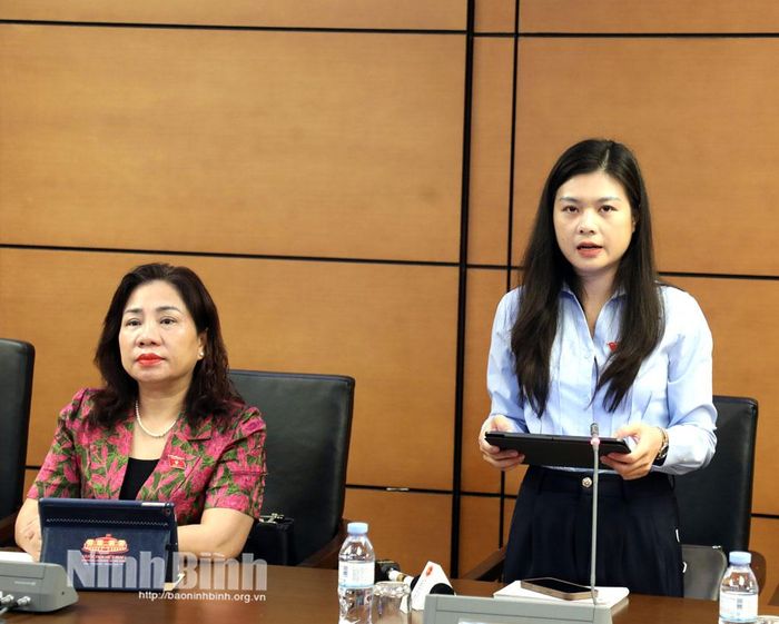 Các đại biểu Đoàn ĐBQH tỉnh Ninh Bình tham luận.