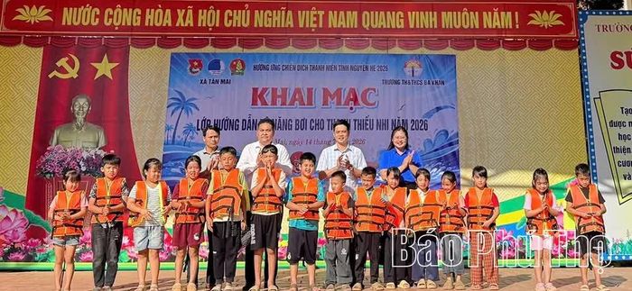Đoàn thanh niên xã Tân Mai phối hợp Trường TH&THCS Ba Khan tổ chức lớp hướng dẫn kỹ năng bơi và phòng, chống đuối nước cho thanh, thiếu nhi năm 2026.