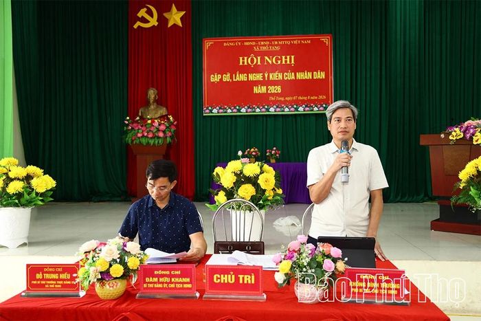 Chủ tịch UBND xã Thổ Tang Khổng Đình Trưởng tiếp thu, giải trình các nội dung thuộc thẩm quyền.